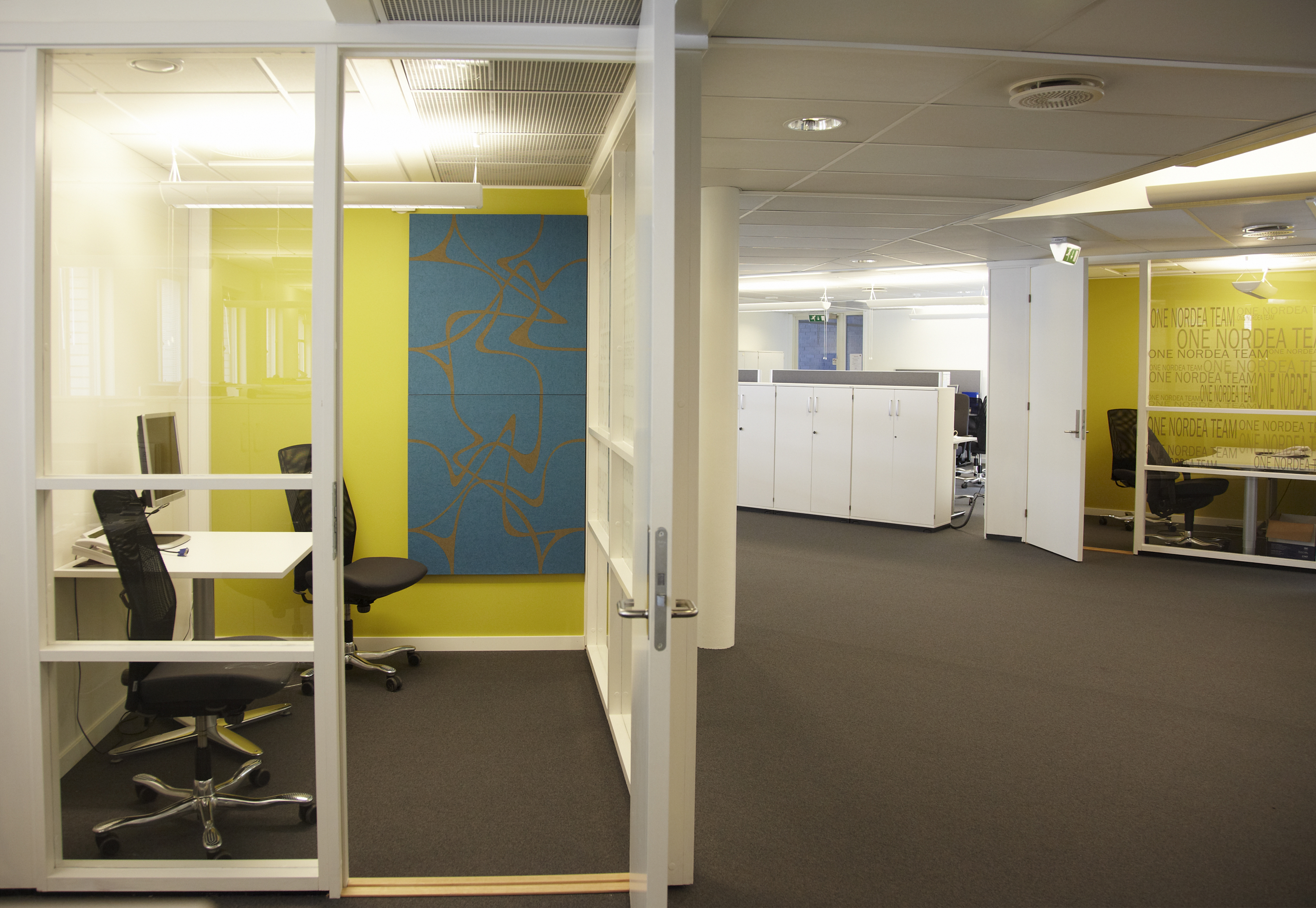 nordea oslo, Twister akustikmoduler i uldfilt